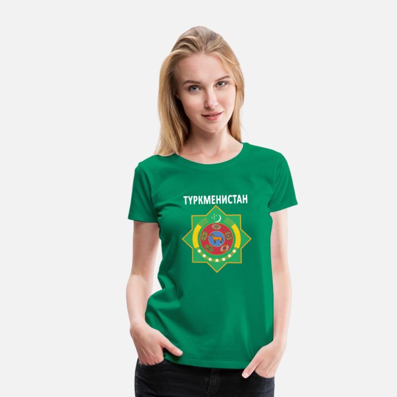Turkmen Cyrillic Text Emblem Of Turkmenistan
