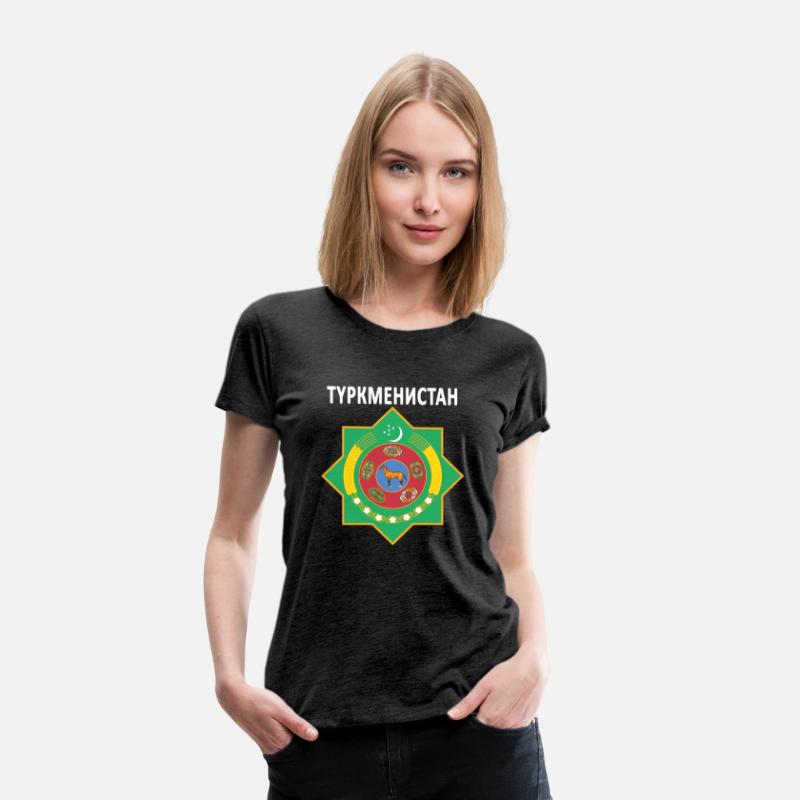 Turkmen Cyrillic Text Emblem Of Turkmenistan