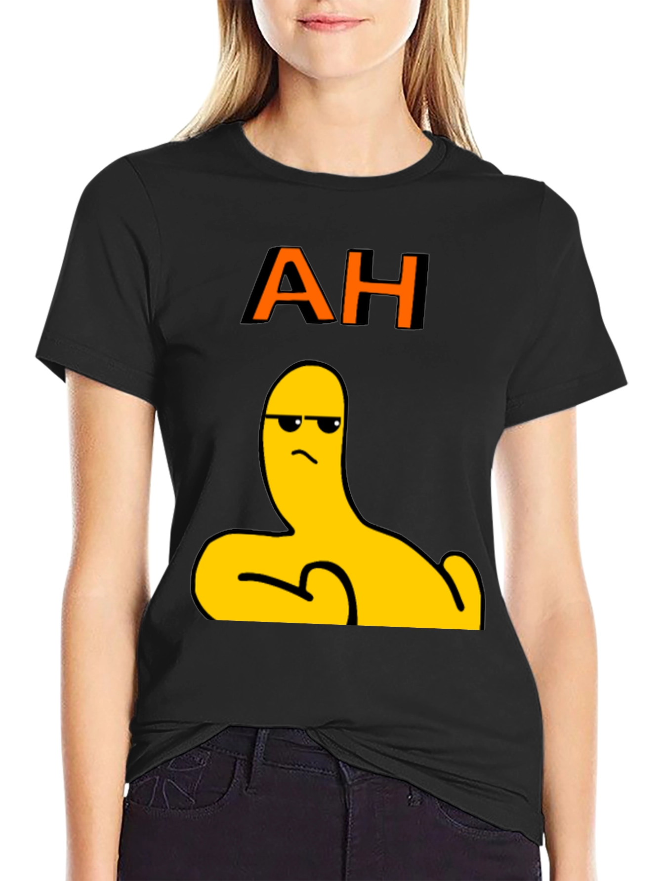 AH! Cool Graphic Tee - Unique Yellow Character Design