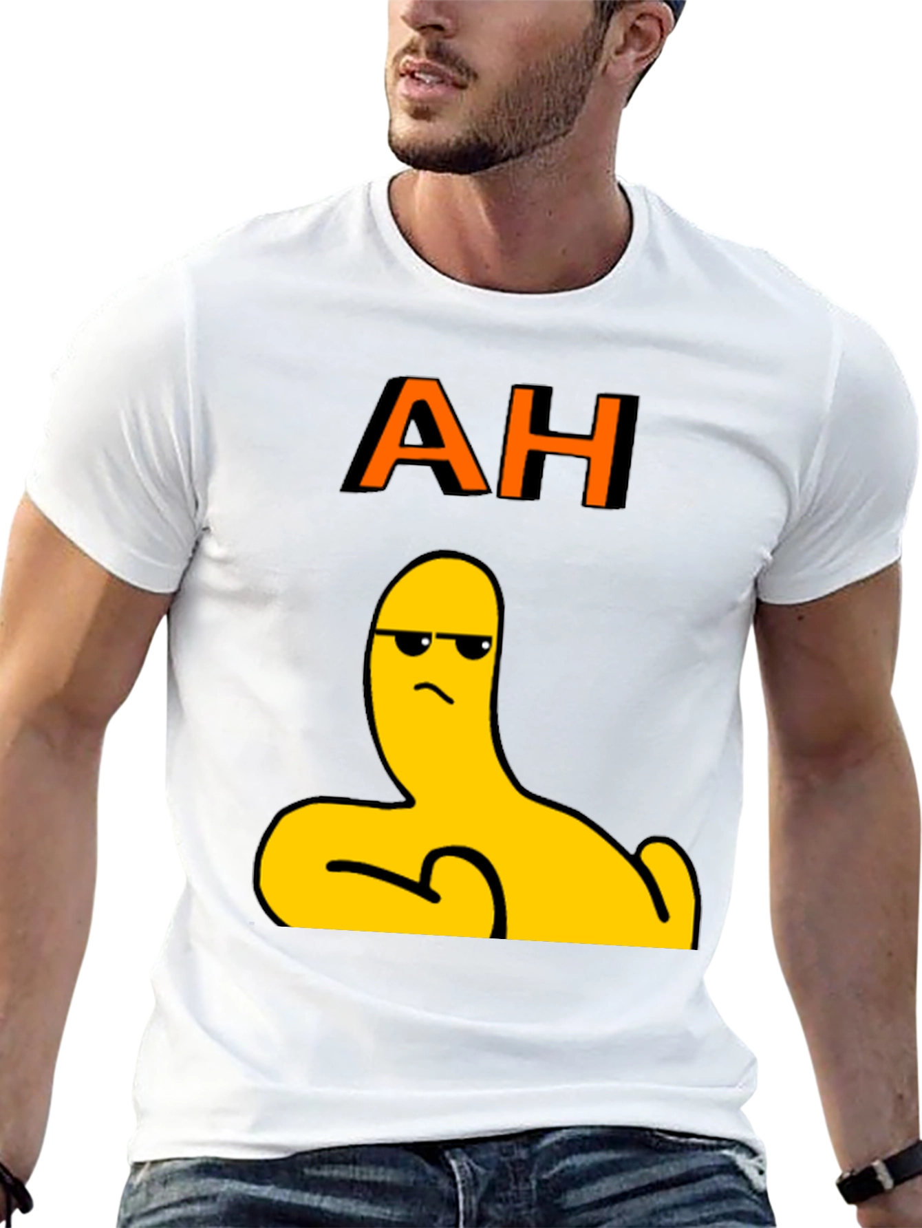 AH! Cool Graphic Tee - Unique Yellow Character Design