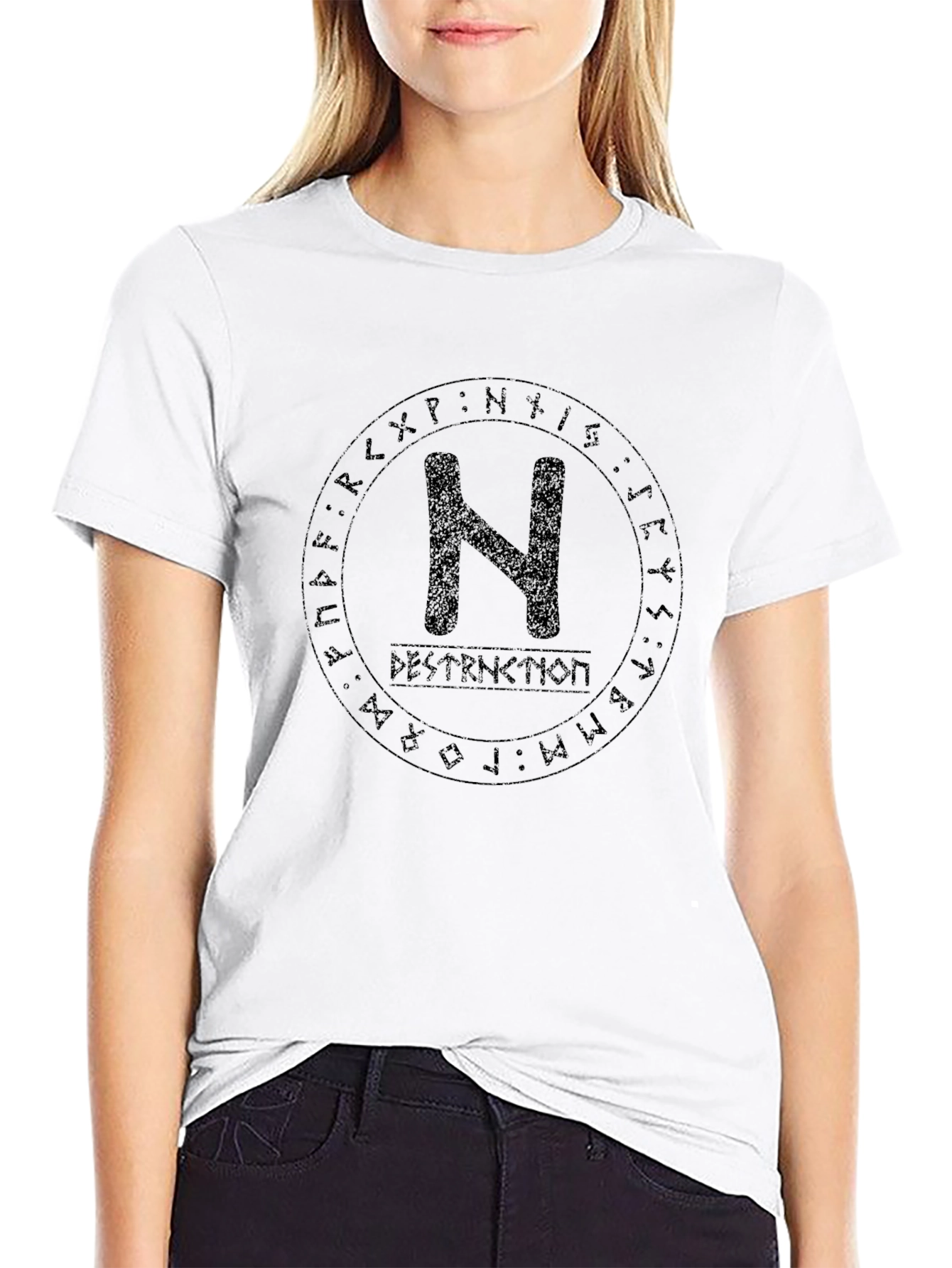 Runic Circle N T-Shirt - Destruction Graphic Tee