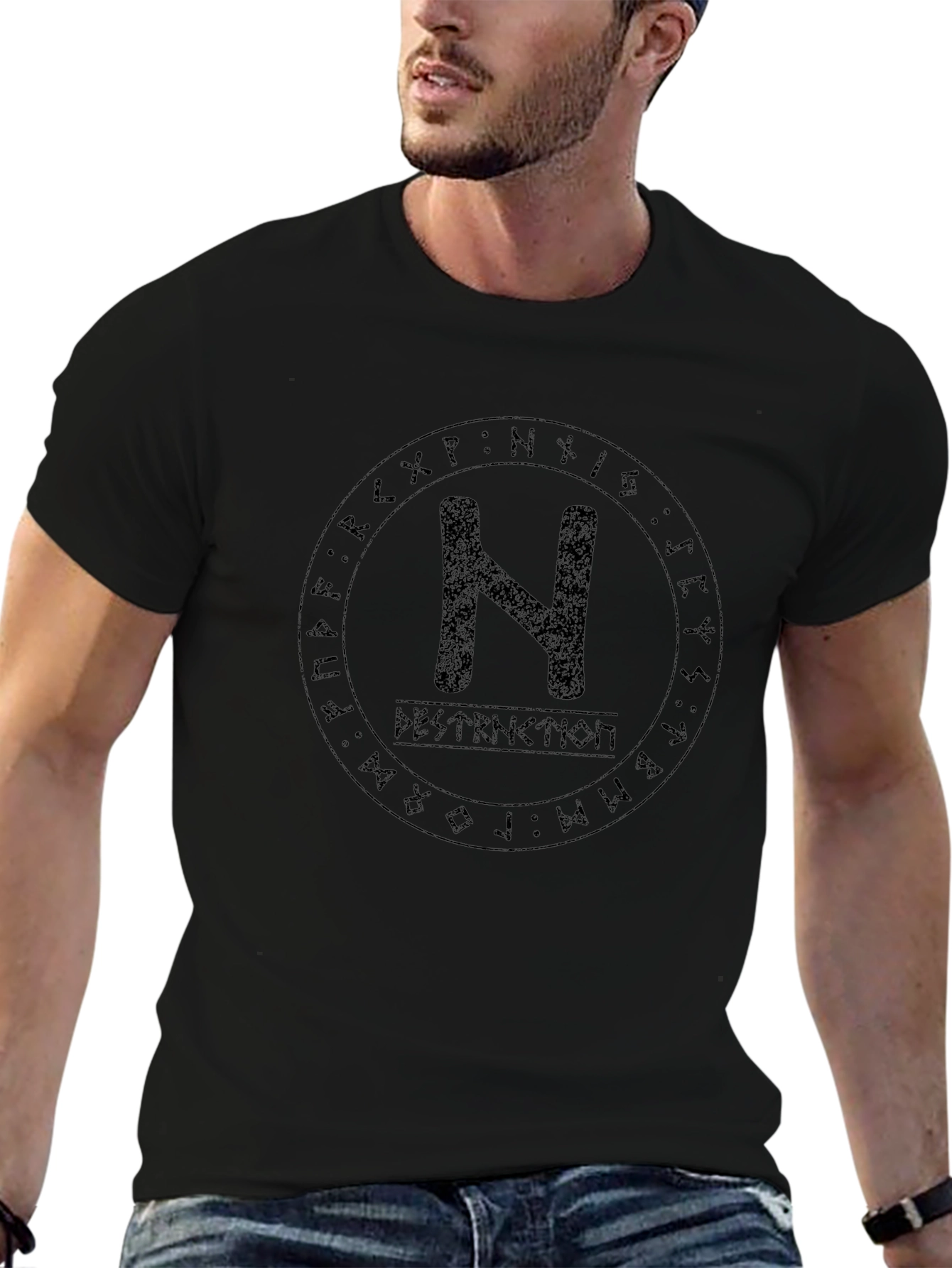 Runic Circle N T-Shirt - Destruction Graphic Tee