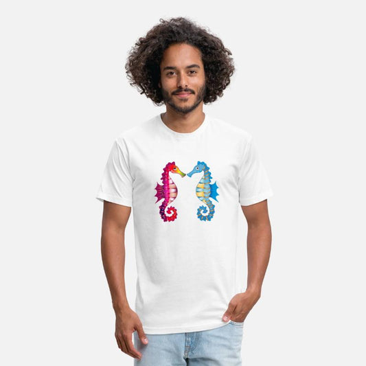 two enchanting seahorses bound in love