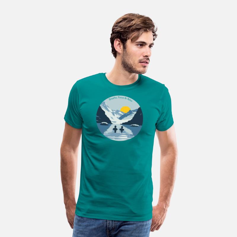 Two people take an ice bath in nature t-shirt