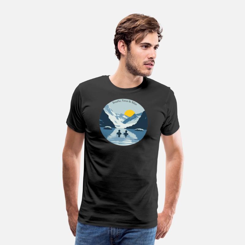 Two people take an ice bath in nature t-shirt