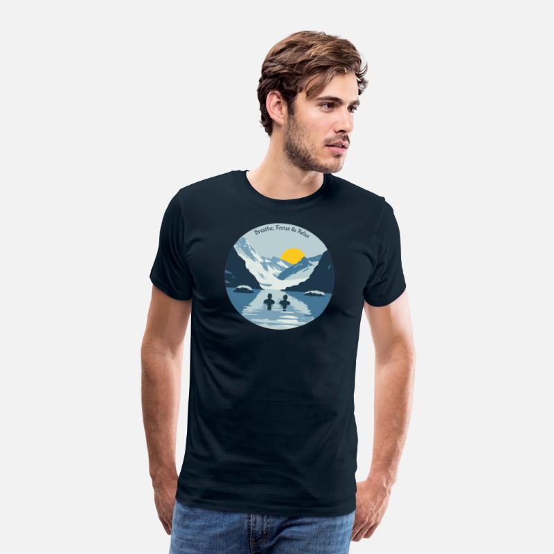 Two people take an ice bath in nature t-shirt