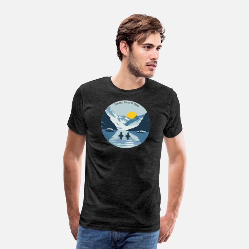 Two people take an ice bath in nature t-shirt