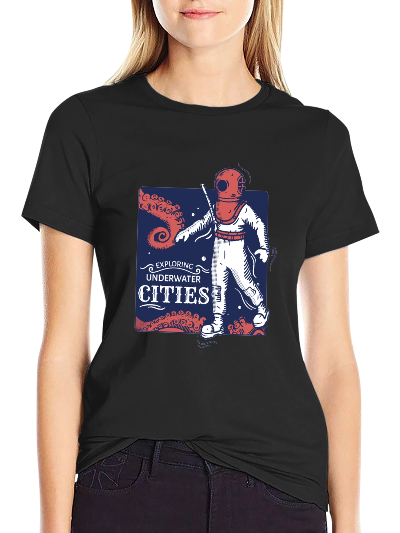 Retro Diver T-Shirt - Exploring Underwater Cities