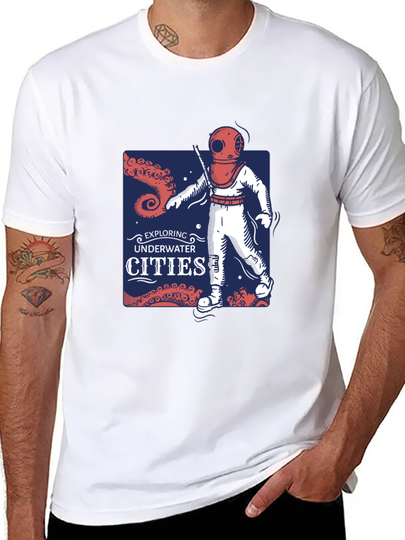 Retro Diver T-Shirt - Exploring Underwater Cities