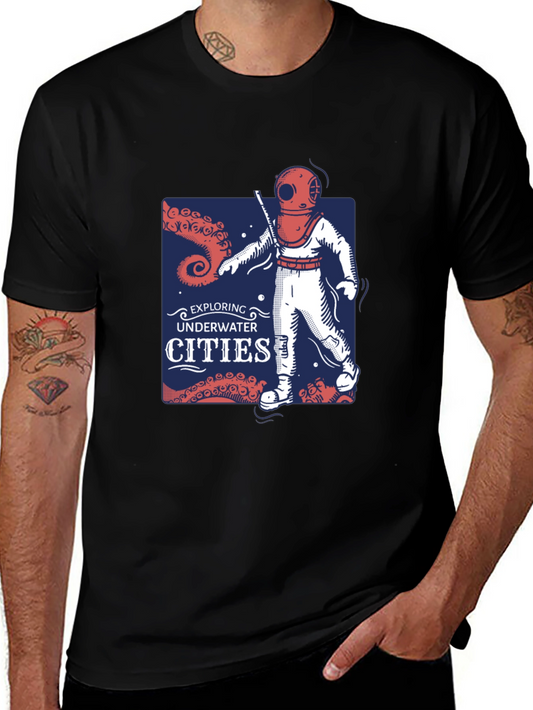 Retro Diver T-Shirt - Exploring Underwater Cities