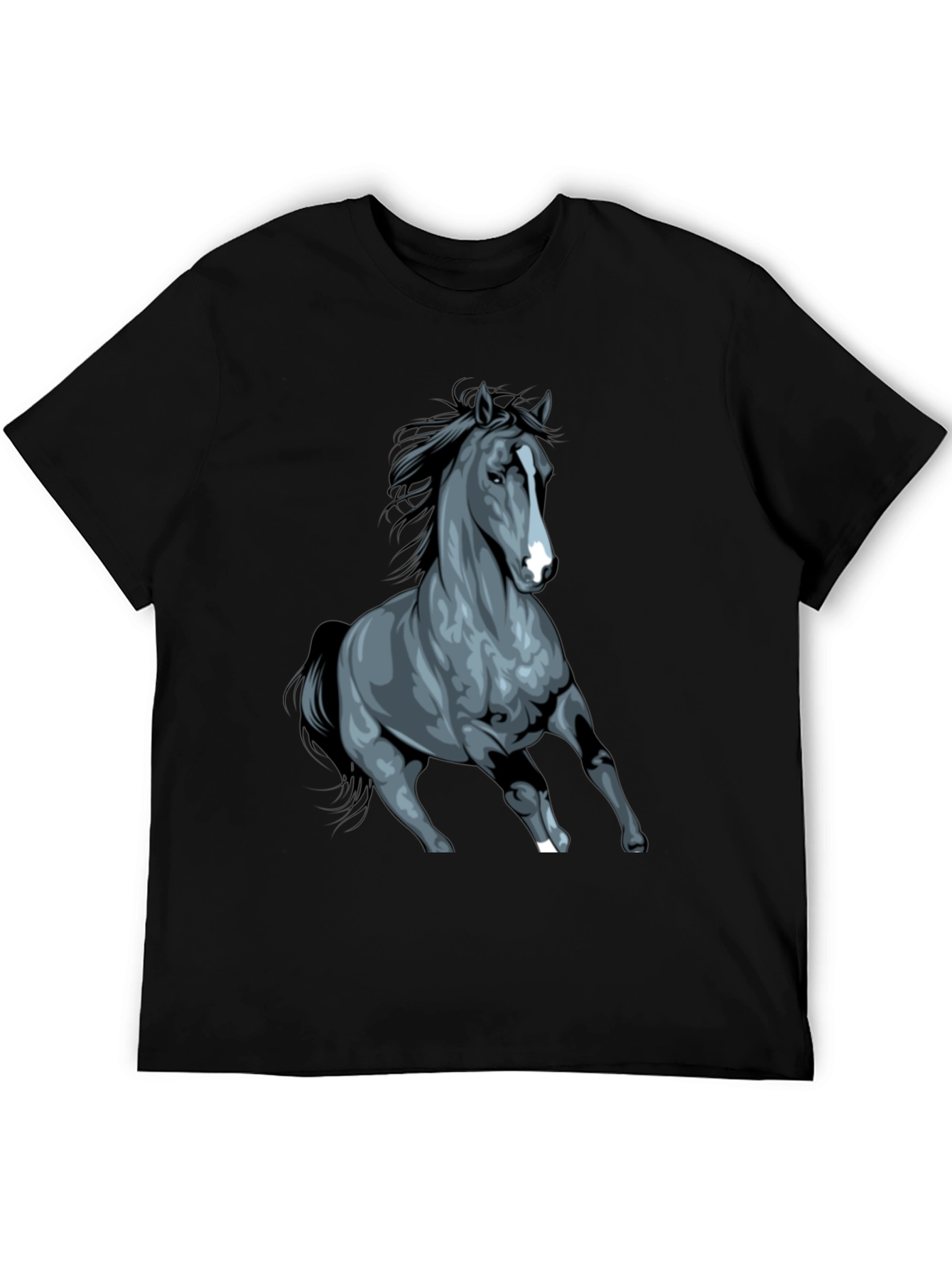 Black Horse Graphic Tee - Stylish Unisex Design