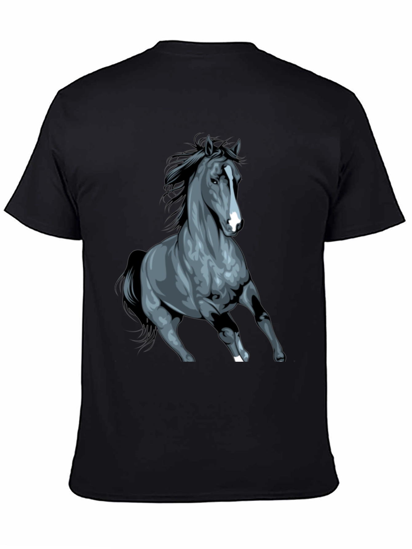Black Horse Graphic Tee - Stylish Unisex Design