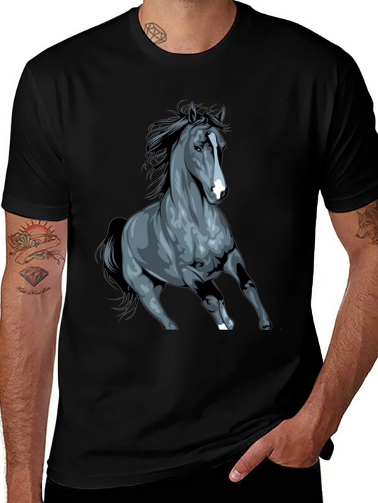 Black Horse Graphic Tee - Stylish Unisex Design