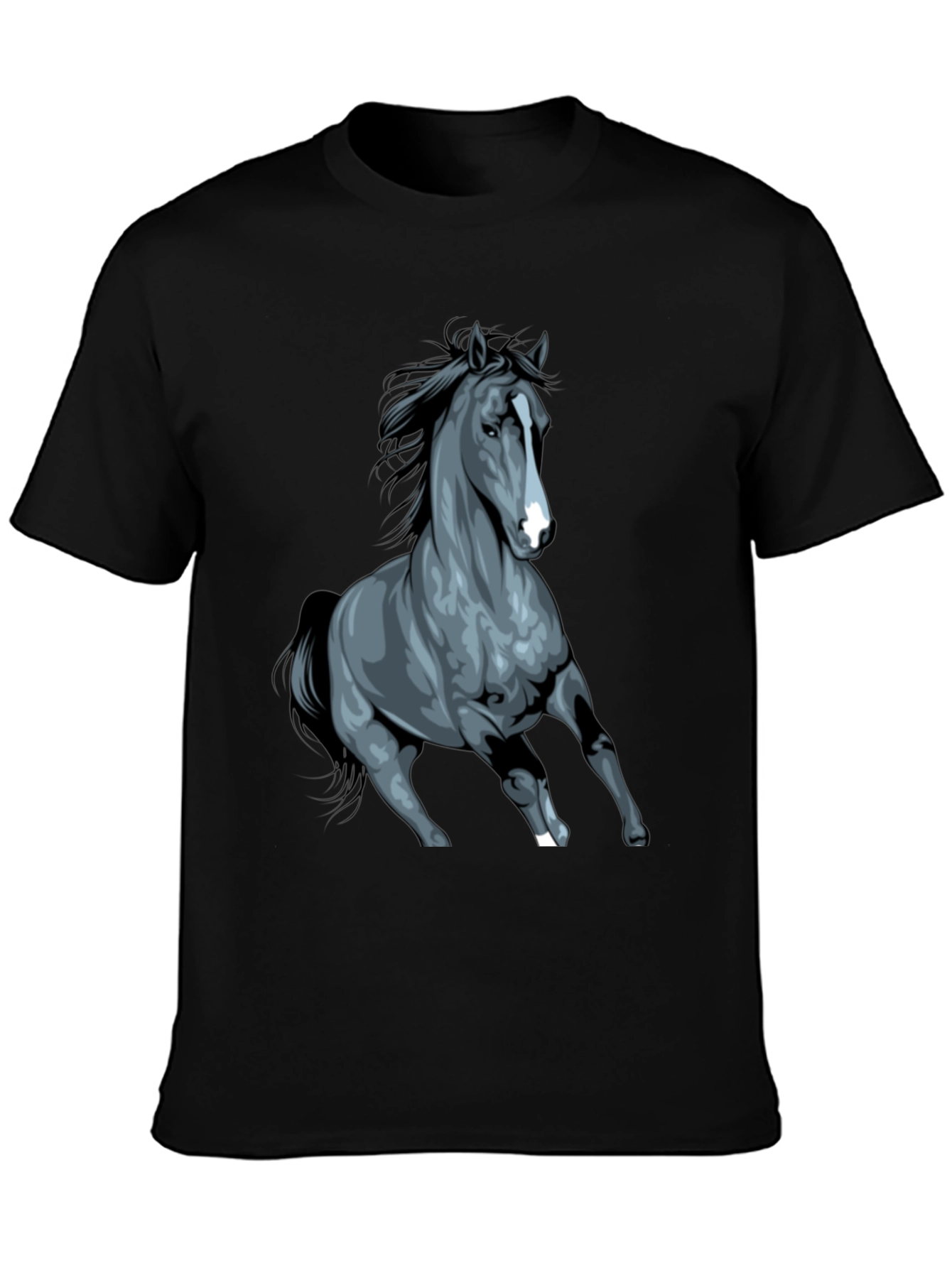 Black Horse Graphic Tee - Stylish Unisex Design