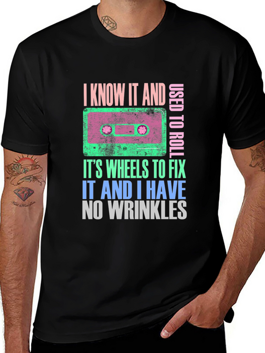 Retro Cassette Tape Graphic T-Shirt - I Know It and Used to Roll