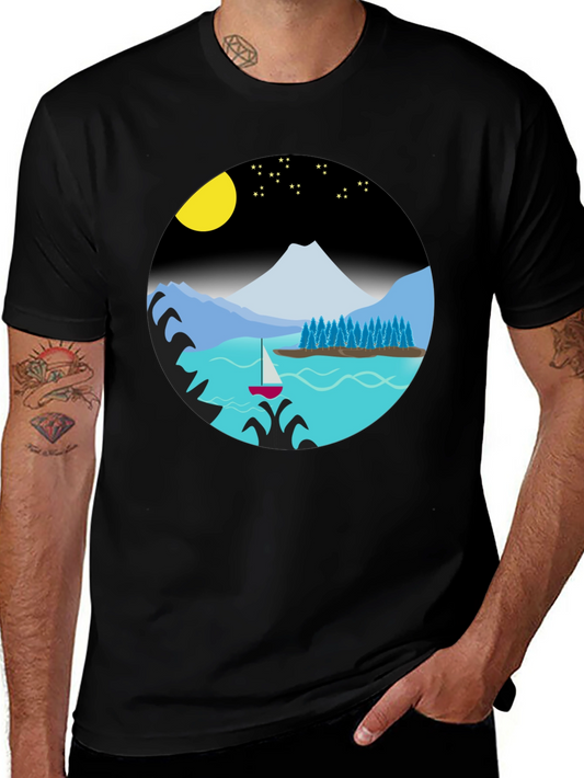 Scenic Night Lake Graphic Tee