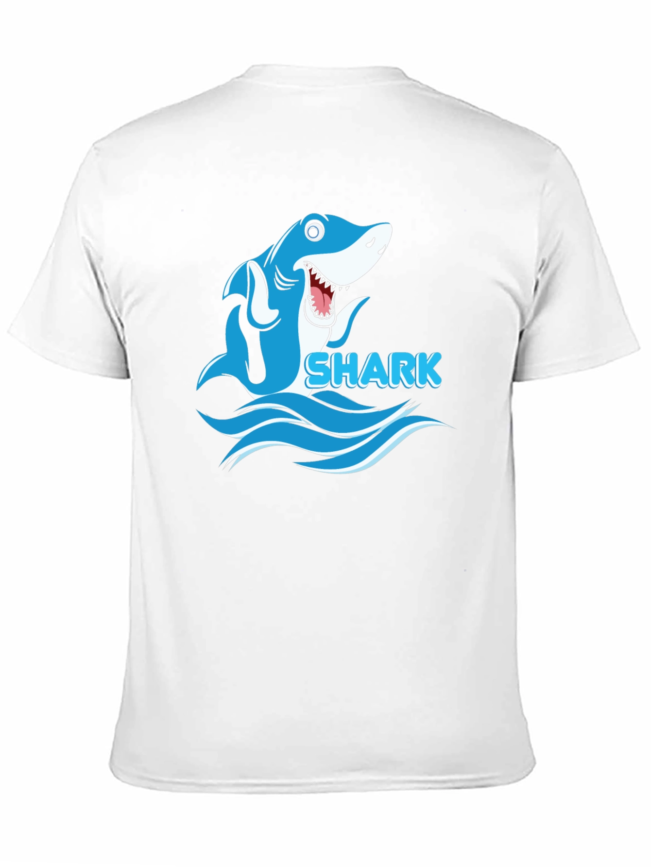 Cartoon Shark Graphic Mens Black T-Shirt