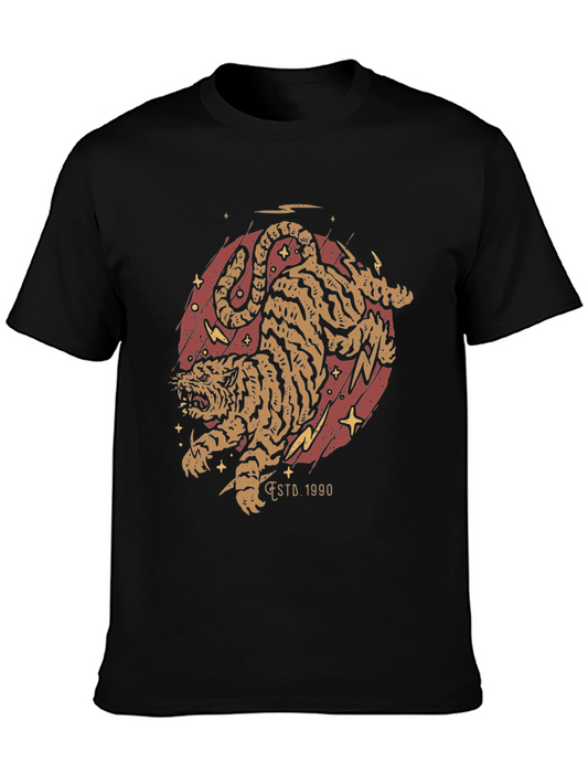 Vintage Tiger Graphic Tee - Black