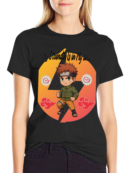 Anime Style Graphic Tee - My Strength Is My Way