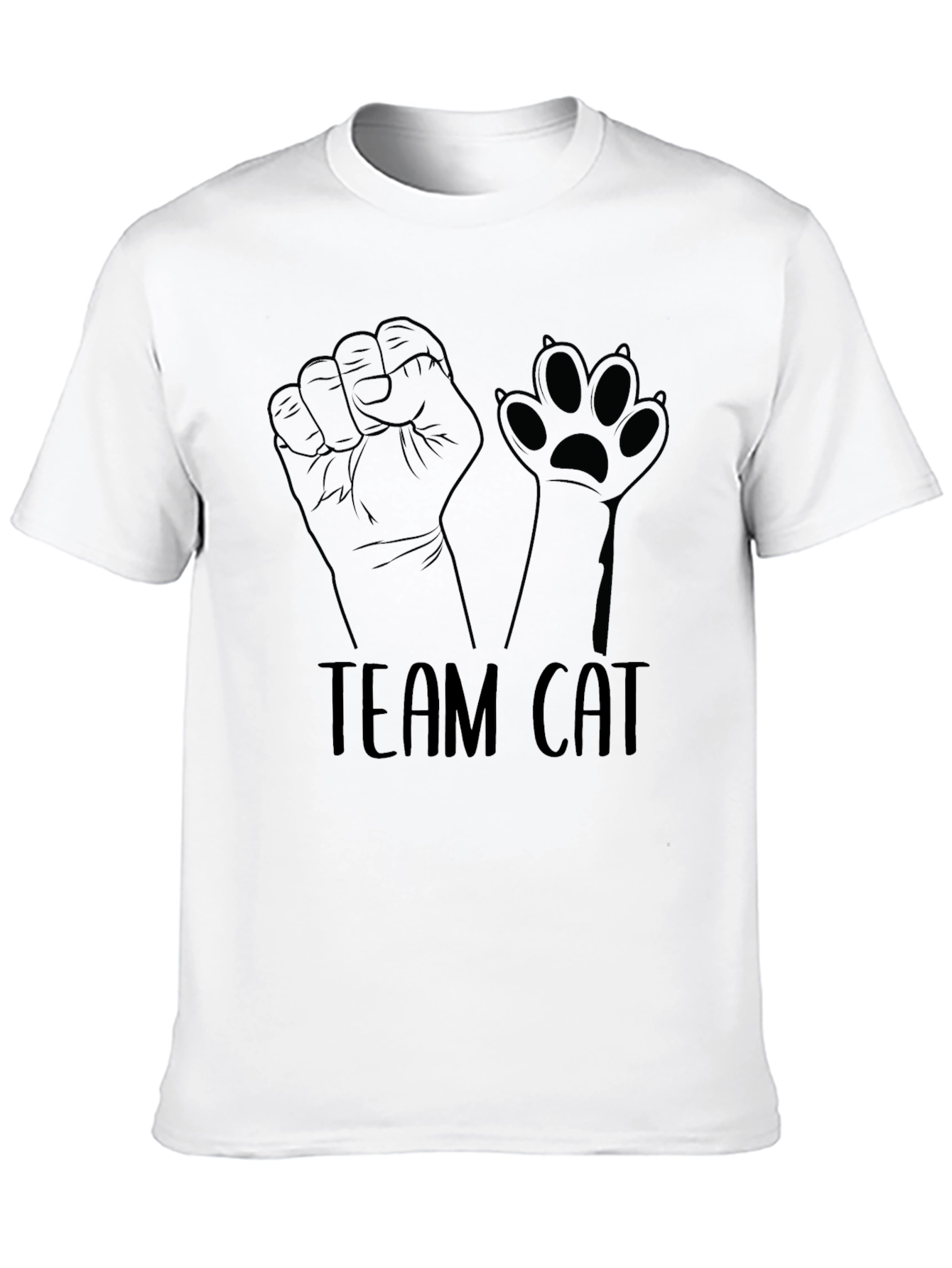 Team Cat Graphic T-Shirt - Black Cotton Tee