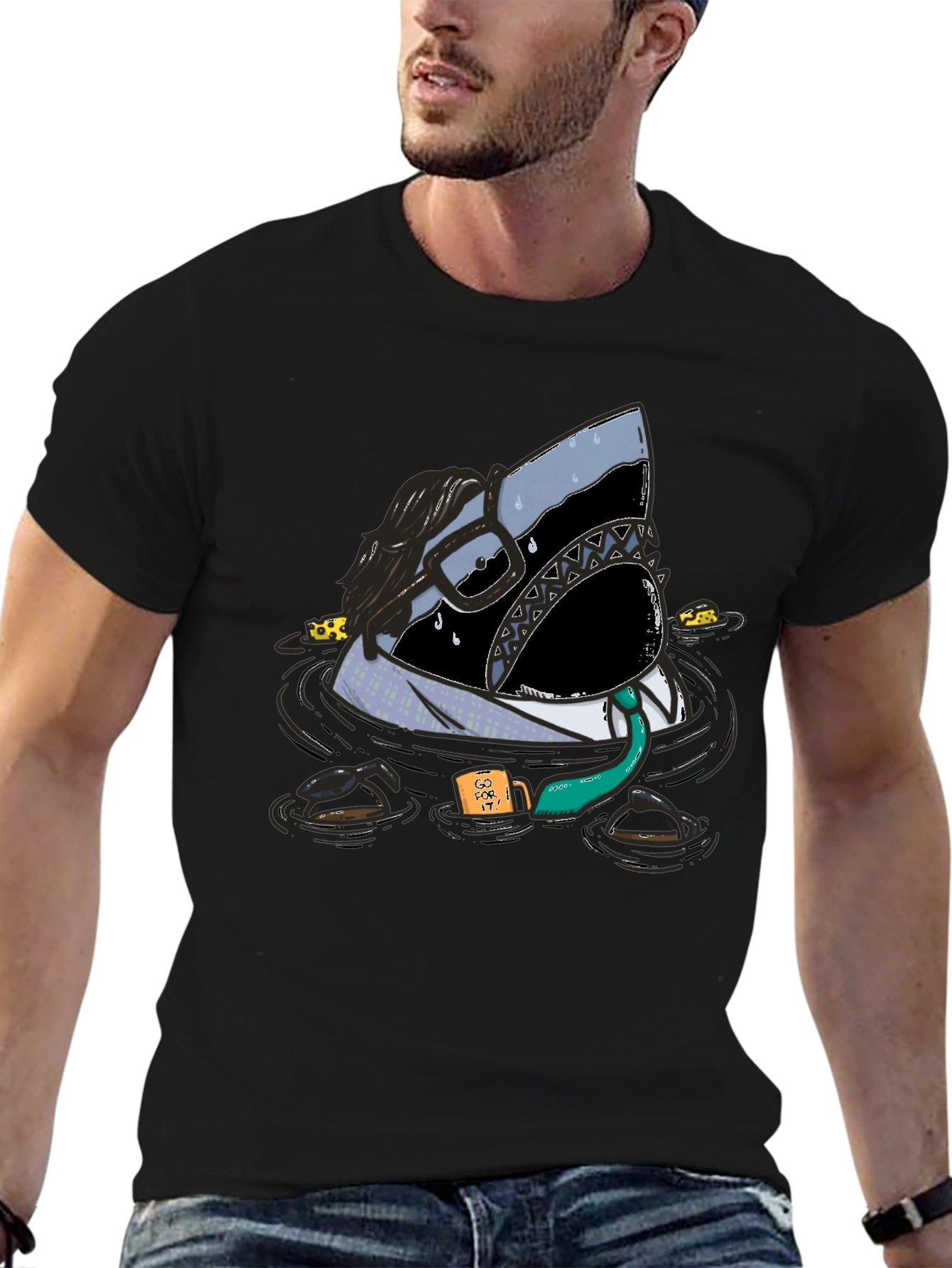 Shark Business T-Shirt: Funny Novelty Tee for Men