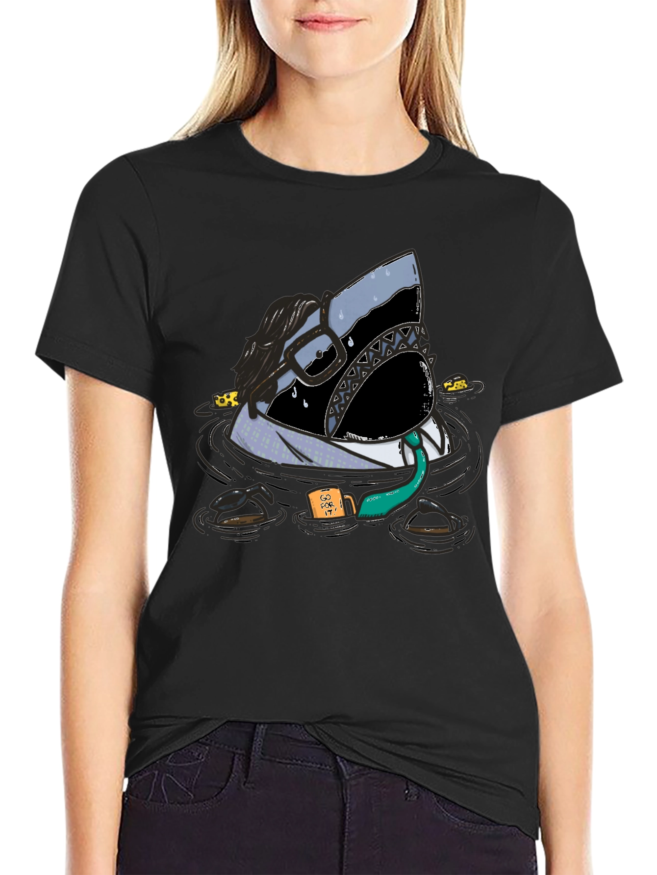 Shark Business T-Shirt: Funny Novelty Tee for Men