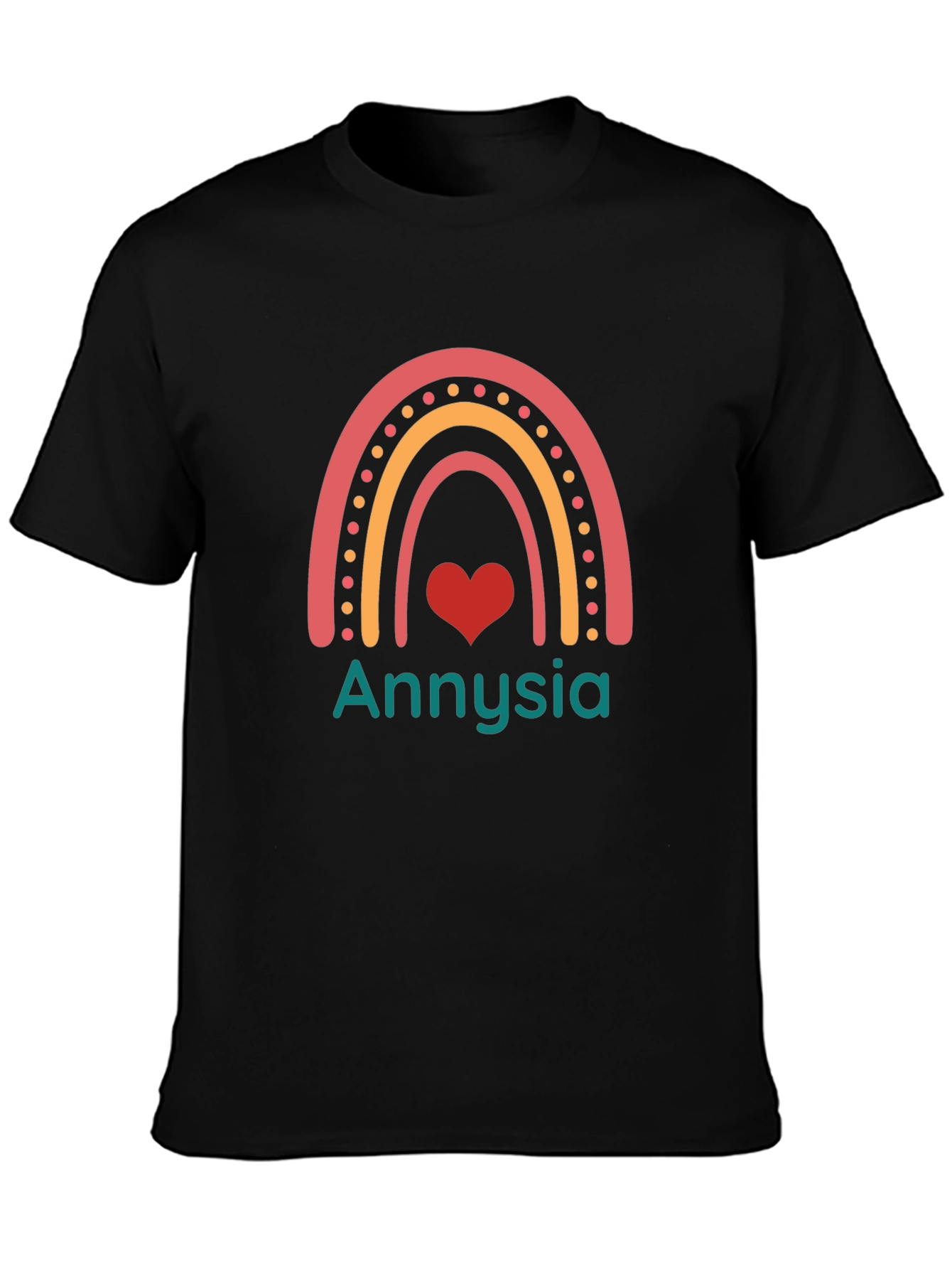 Annyisa Rainbow Heart Graphic Tee - Black