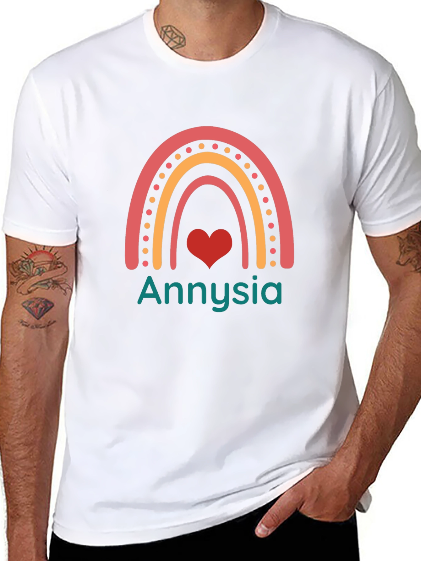 Annyisa Rainbow Heart Graphic Tee - Black