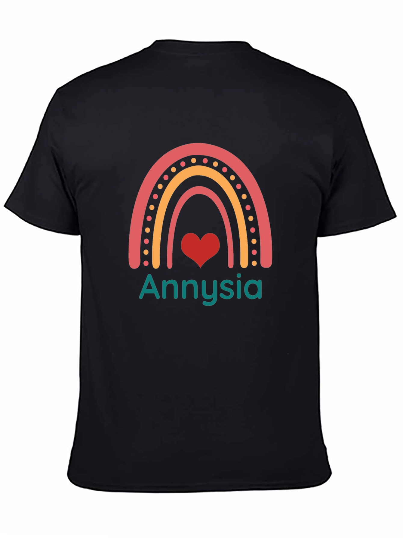 Annyisa Rainbow Heart Graphic Tee - Black