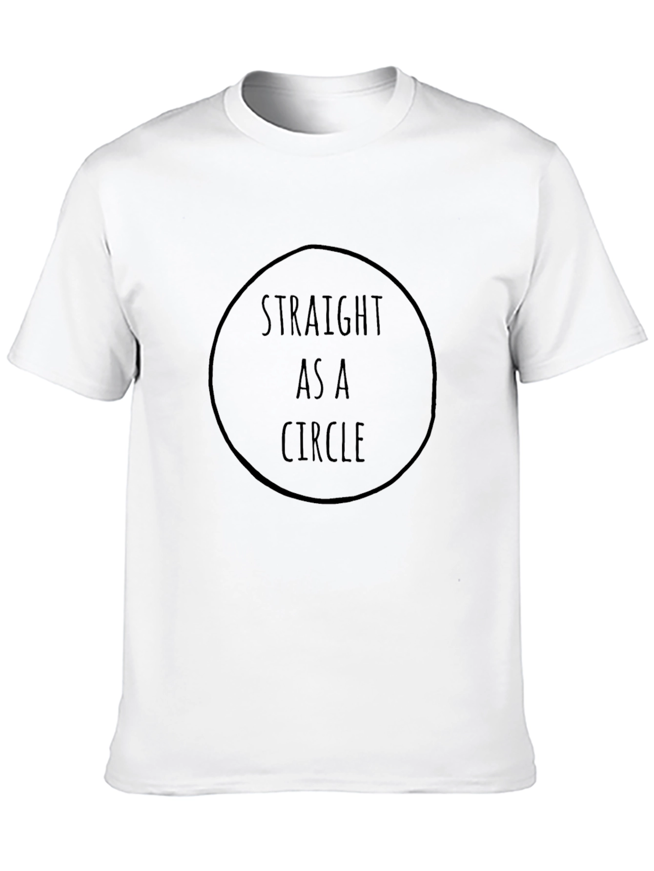 Straight As A Circle Black Graphic T-Shirt