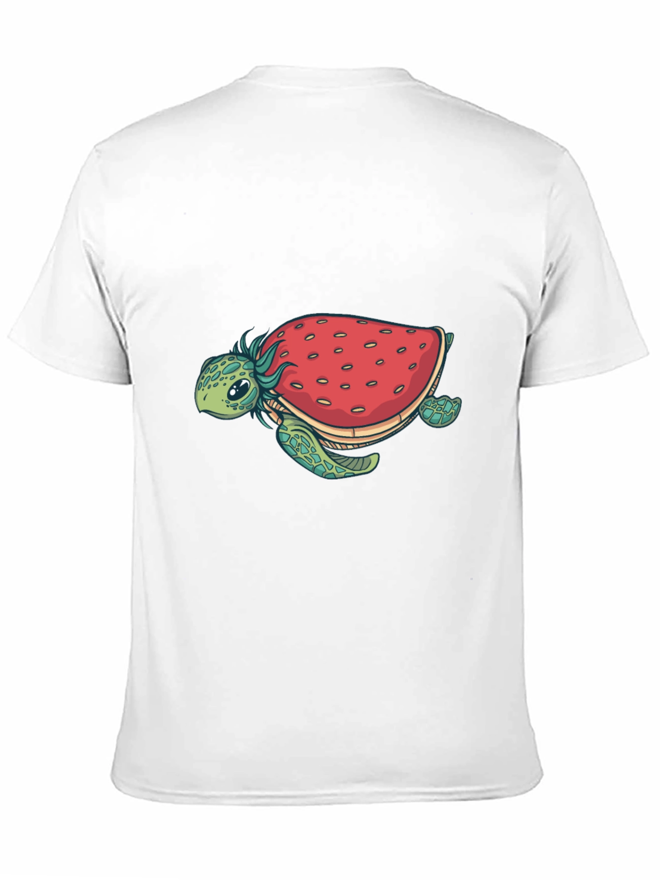 Strawberry Turtle Graphic Tee - Black Cotton Blend