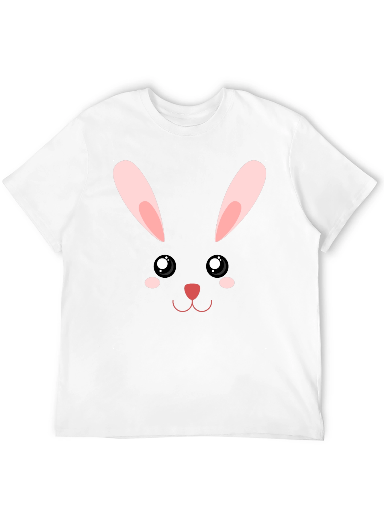 Cute Bunny Face Graphic T-Shirt - Black