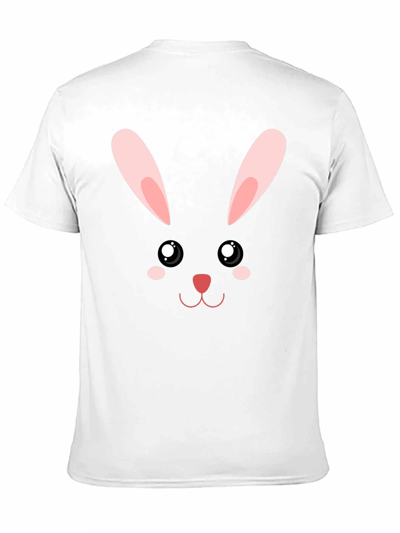 Cute Bunny Face Graphic T-Shirt - Black