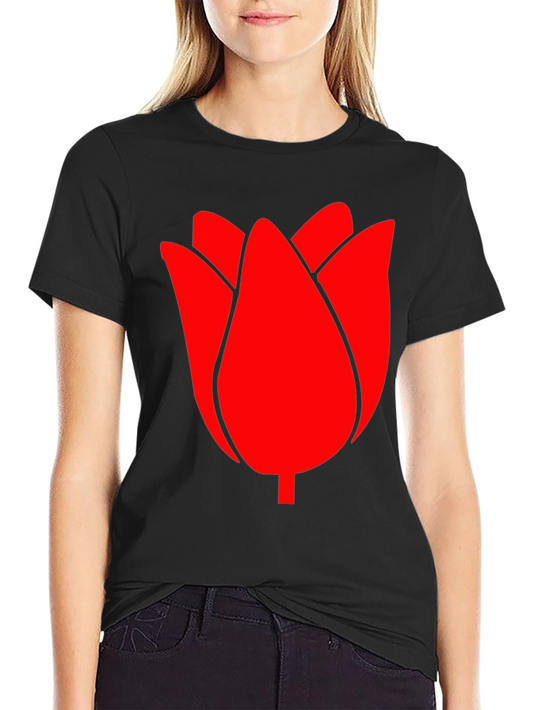 Red Tulip Graphic Tee - Modern Casual Style