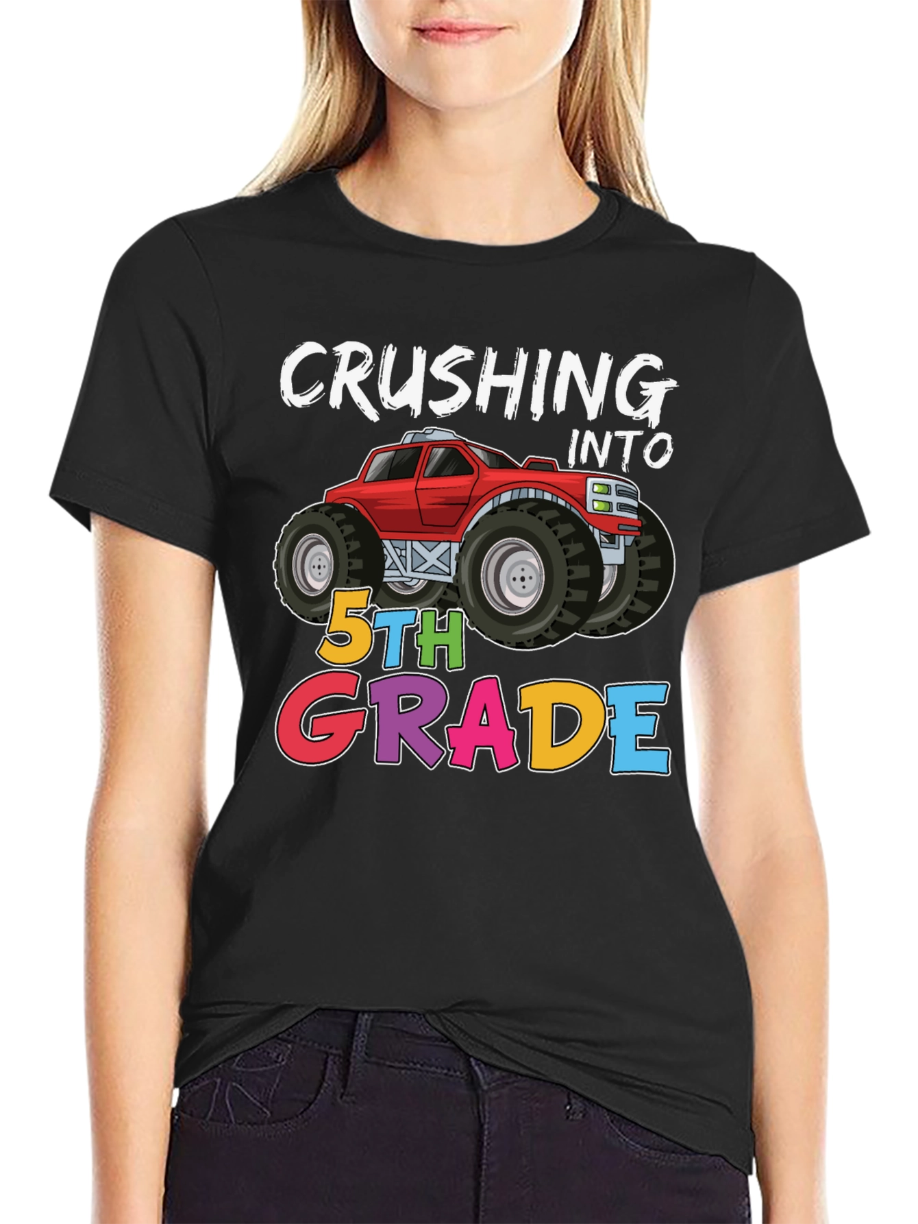 Crushing Into 5th Grade Monster Truck Tee