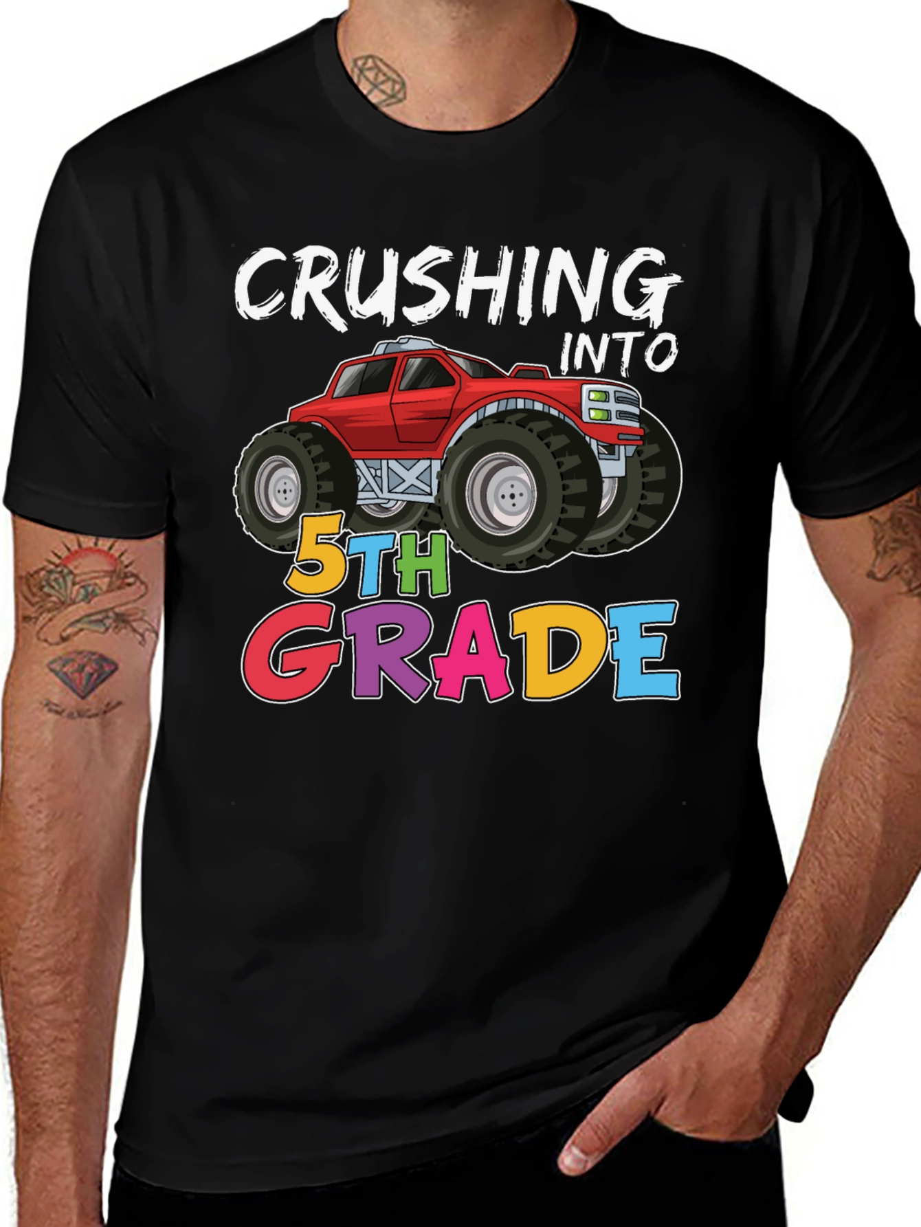 Crushing Into 5th Grade Monster Truck Tee