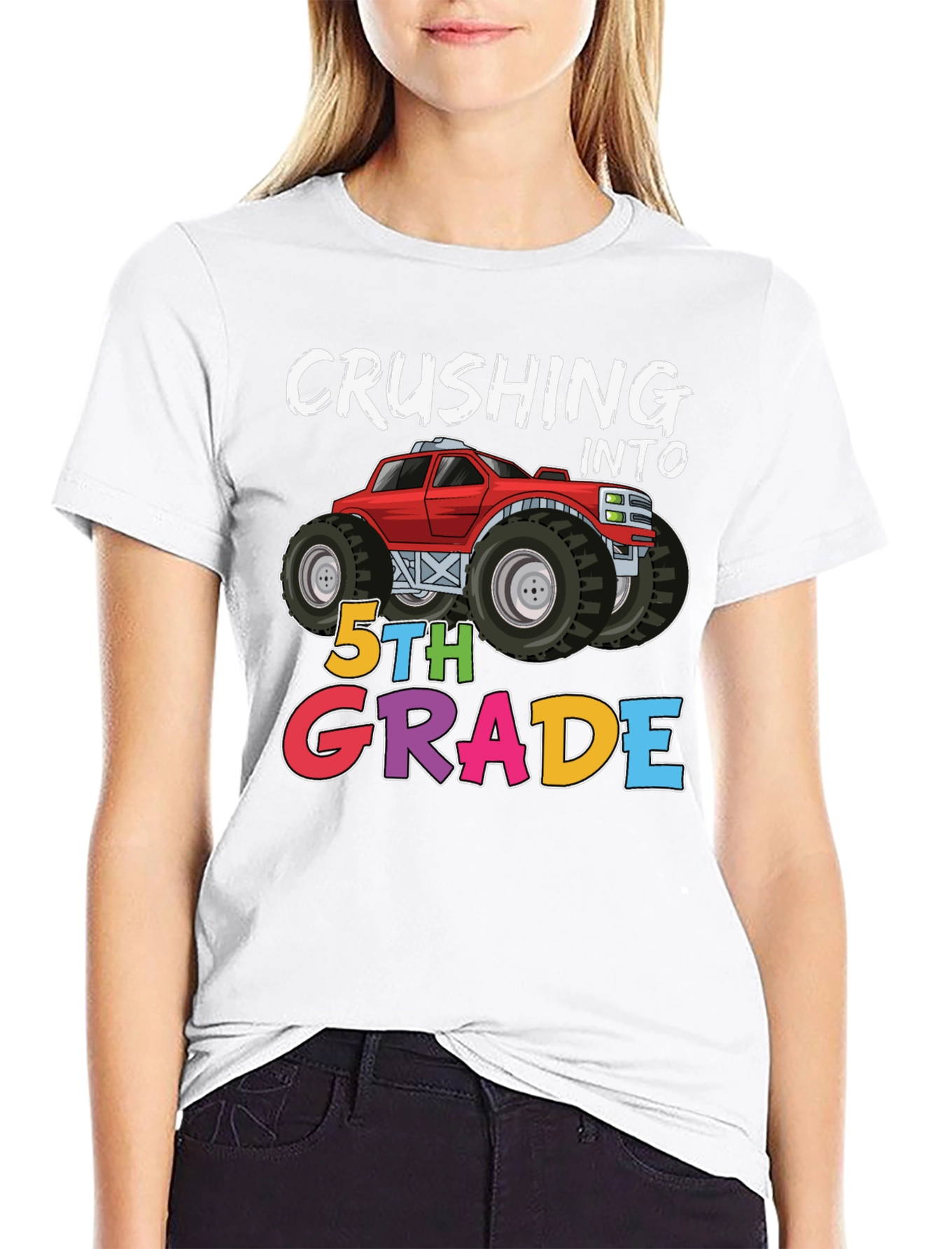 Crushing Into 5th Grade Monster Truck Tee