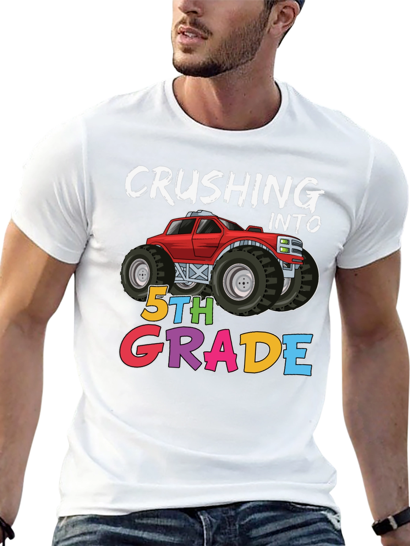 Crushing Into 5th Grade Monster Truck Tee
