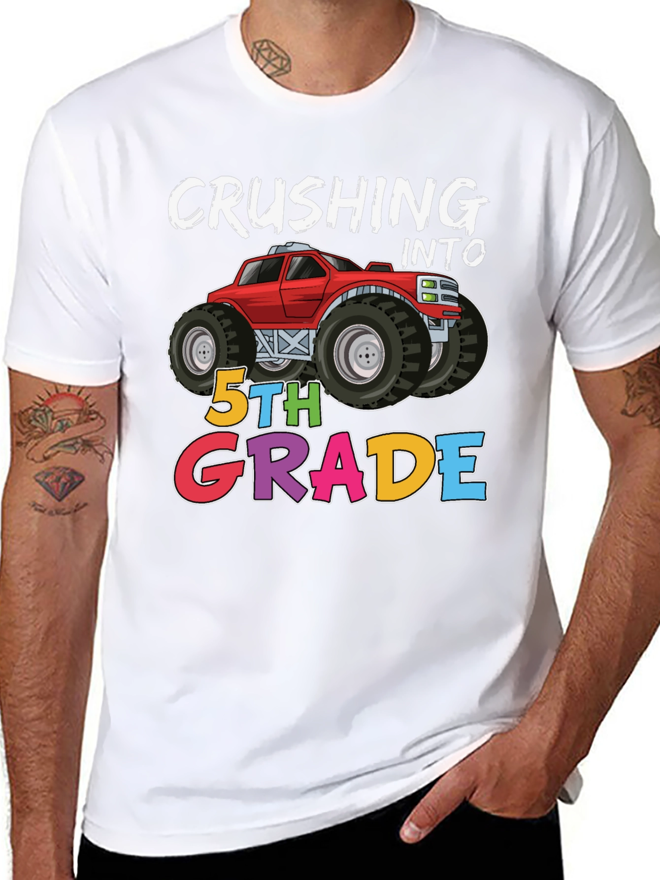 Crushing Into 5th Grade Monster Truck Tee
