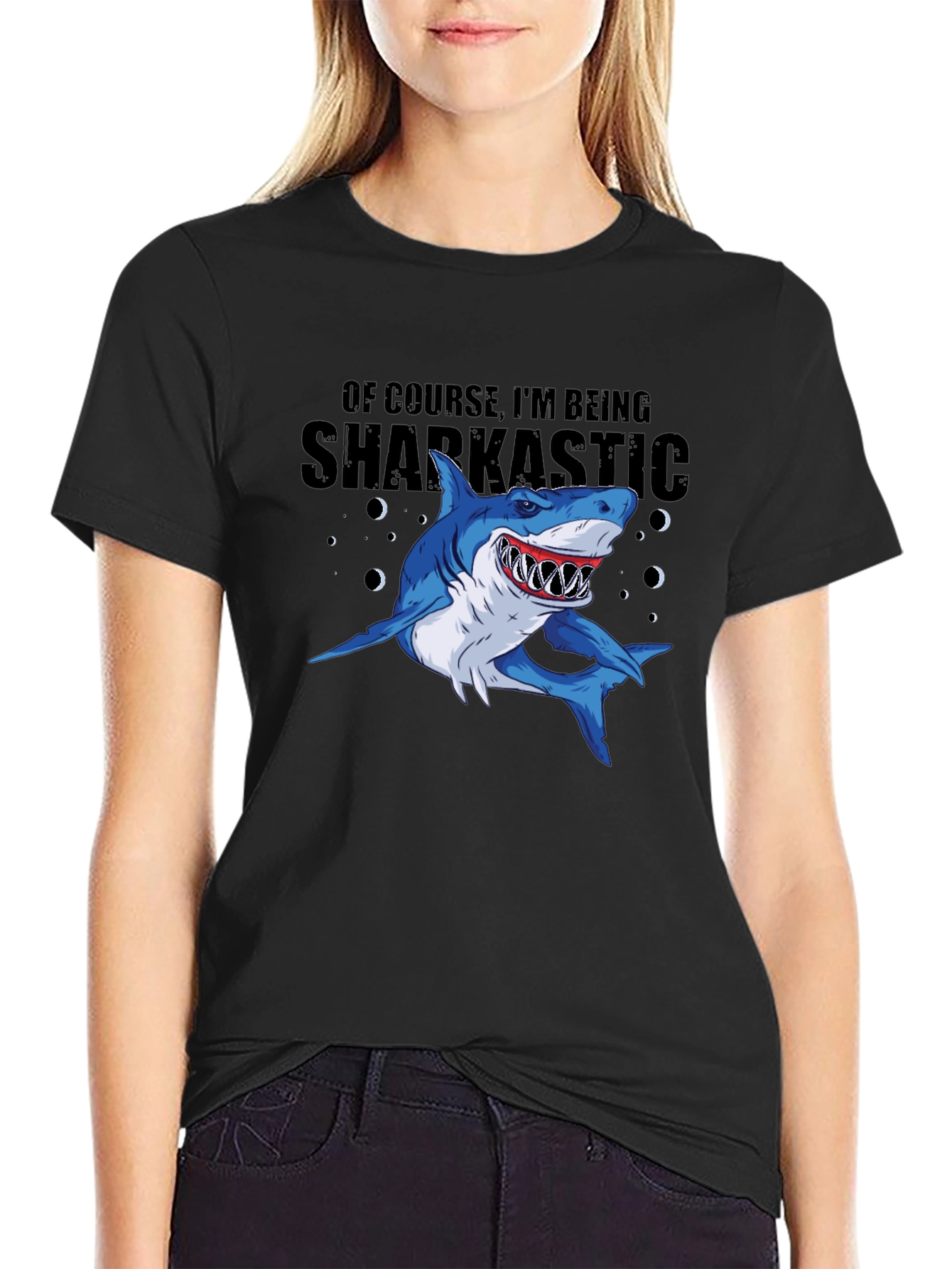 Sharkastic Graphic Print T-Shirt