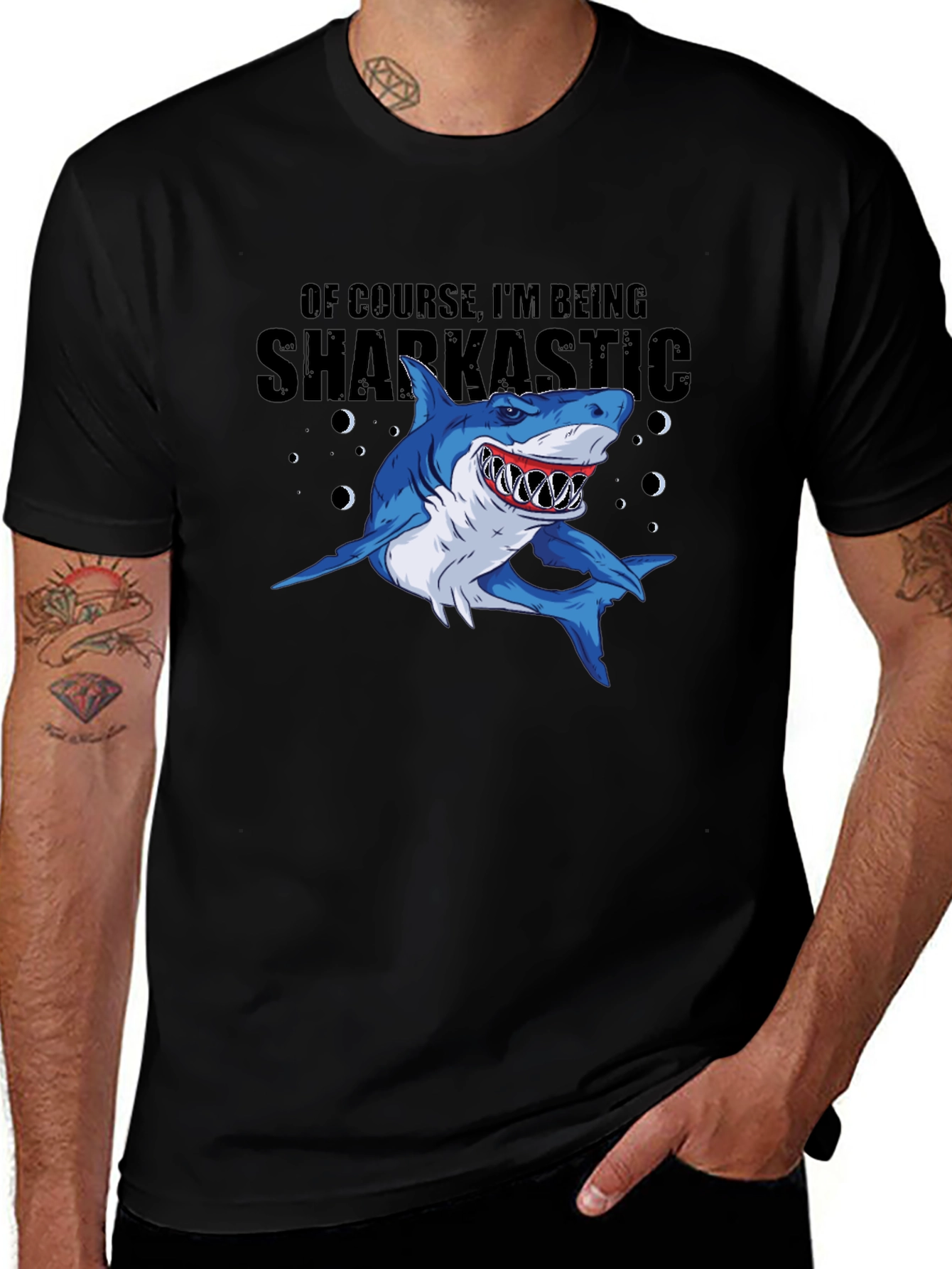 Sharkastic Graphic Print T-Shirt