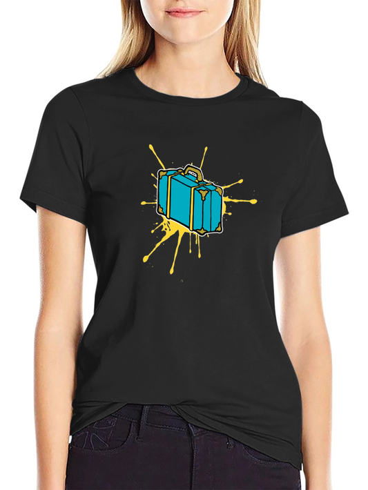 Retro Suitcase Graphic Tee - Travel in Style