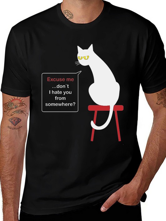 Sarcastic Cat Graphic T-Shirt - Unisex Black Tee