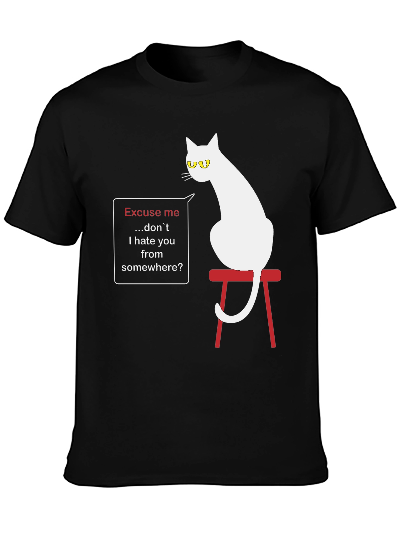 Sarcastic Cat Graphic T-Shirt - Unisex Black Tee