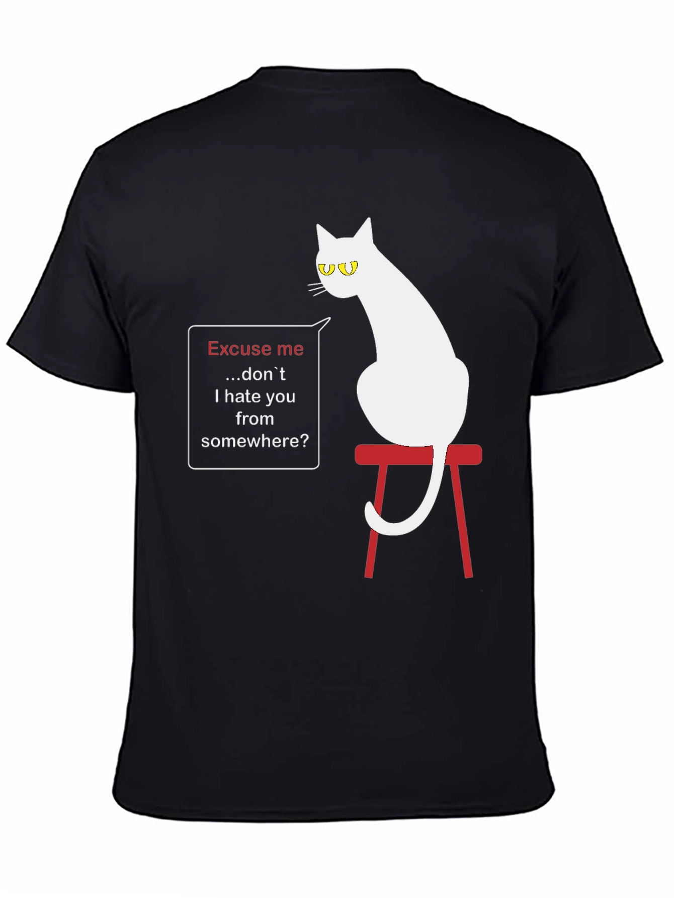 Sarcastic Cat Graphic T-Shirt - Unisex Black Tee