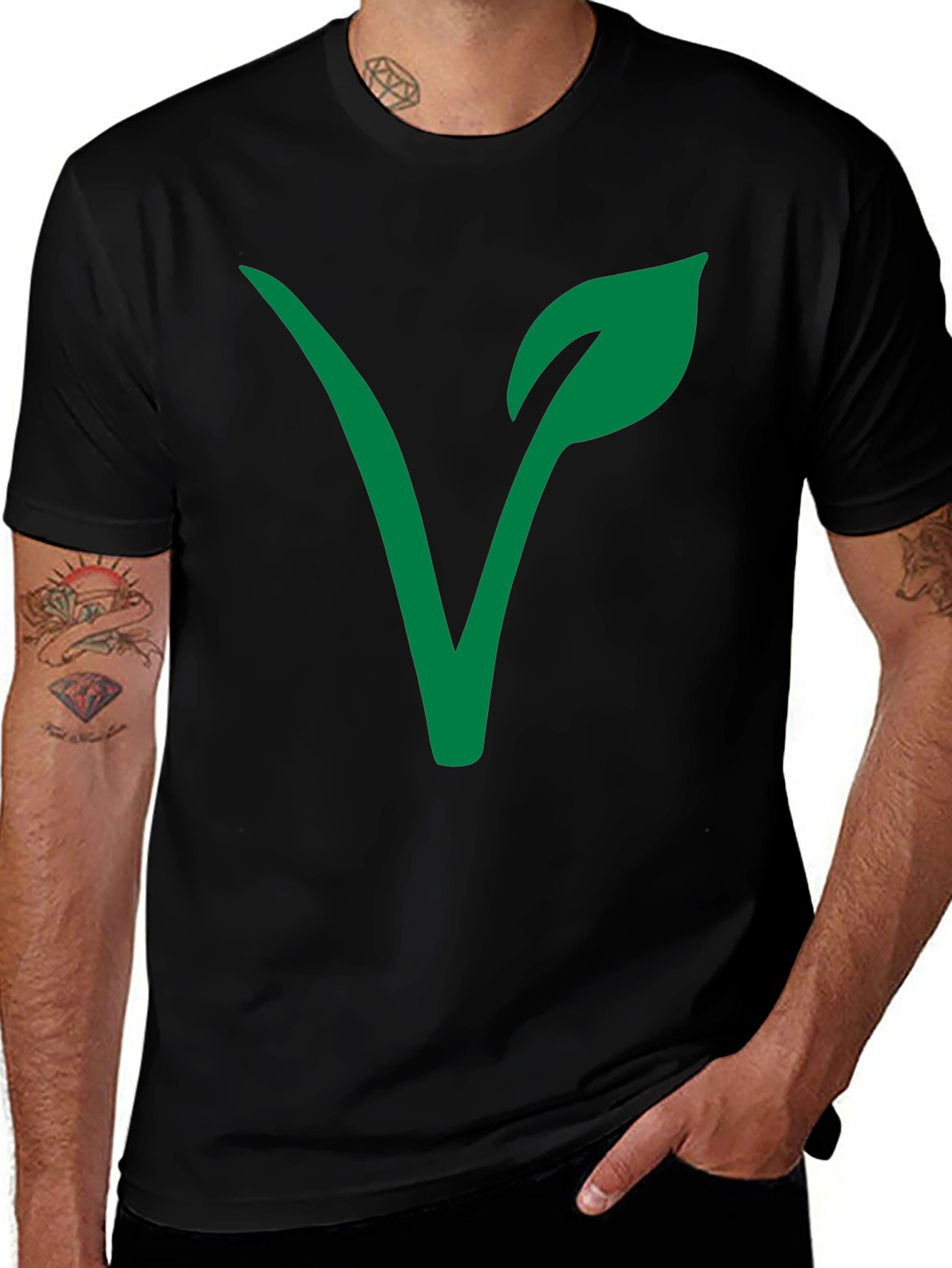 Vegan T-Shirt - Green Plant Logo