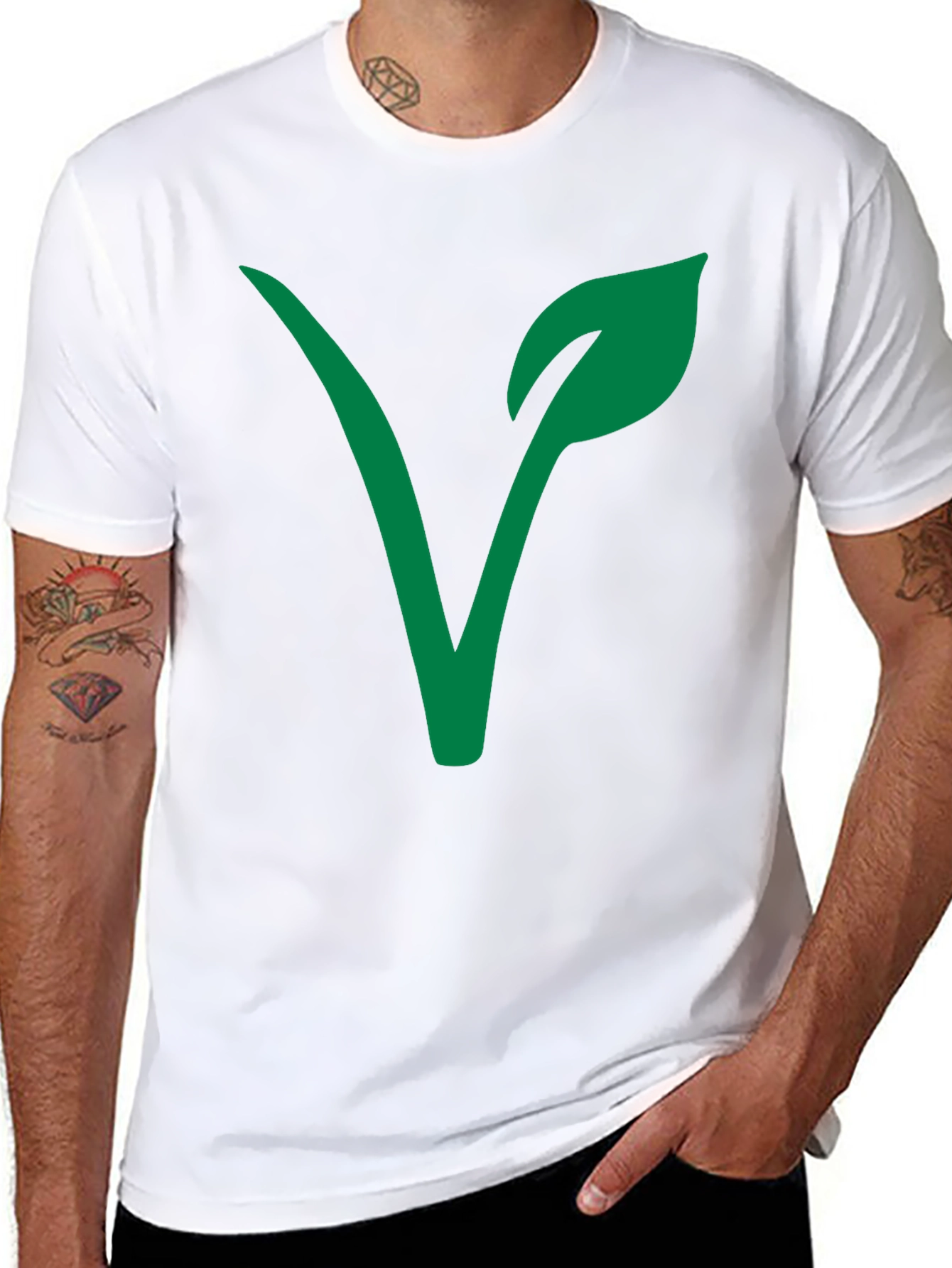 Vegan T-Shirt - Green Plant Logo