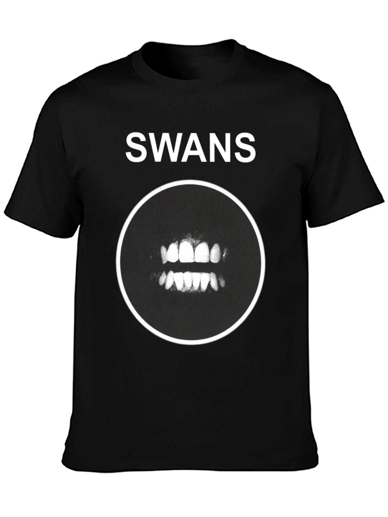 Swans Band Teeth Graphic Black T-Shirt