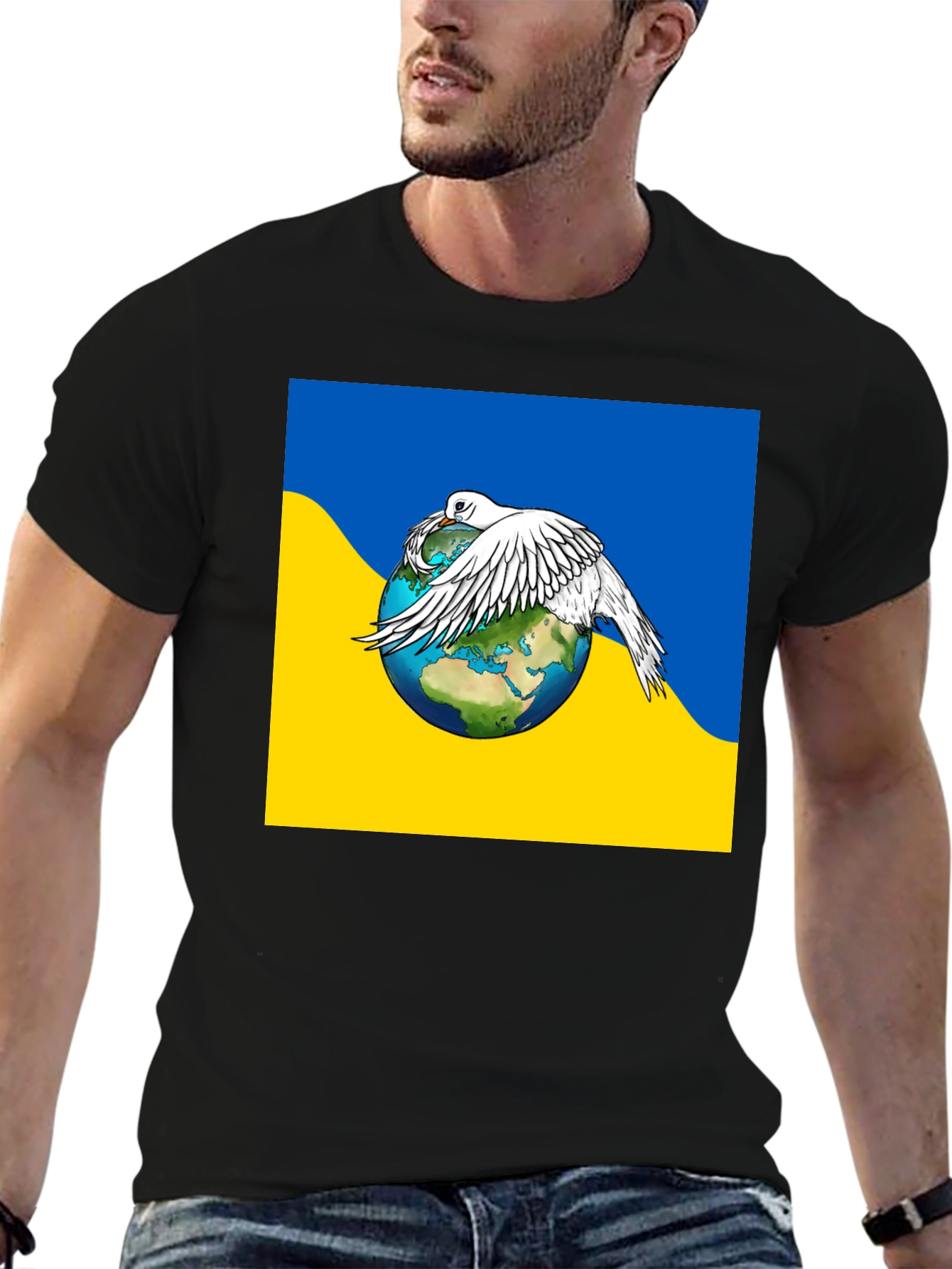 Ukraine Peace Dove Earth T-Shirt