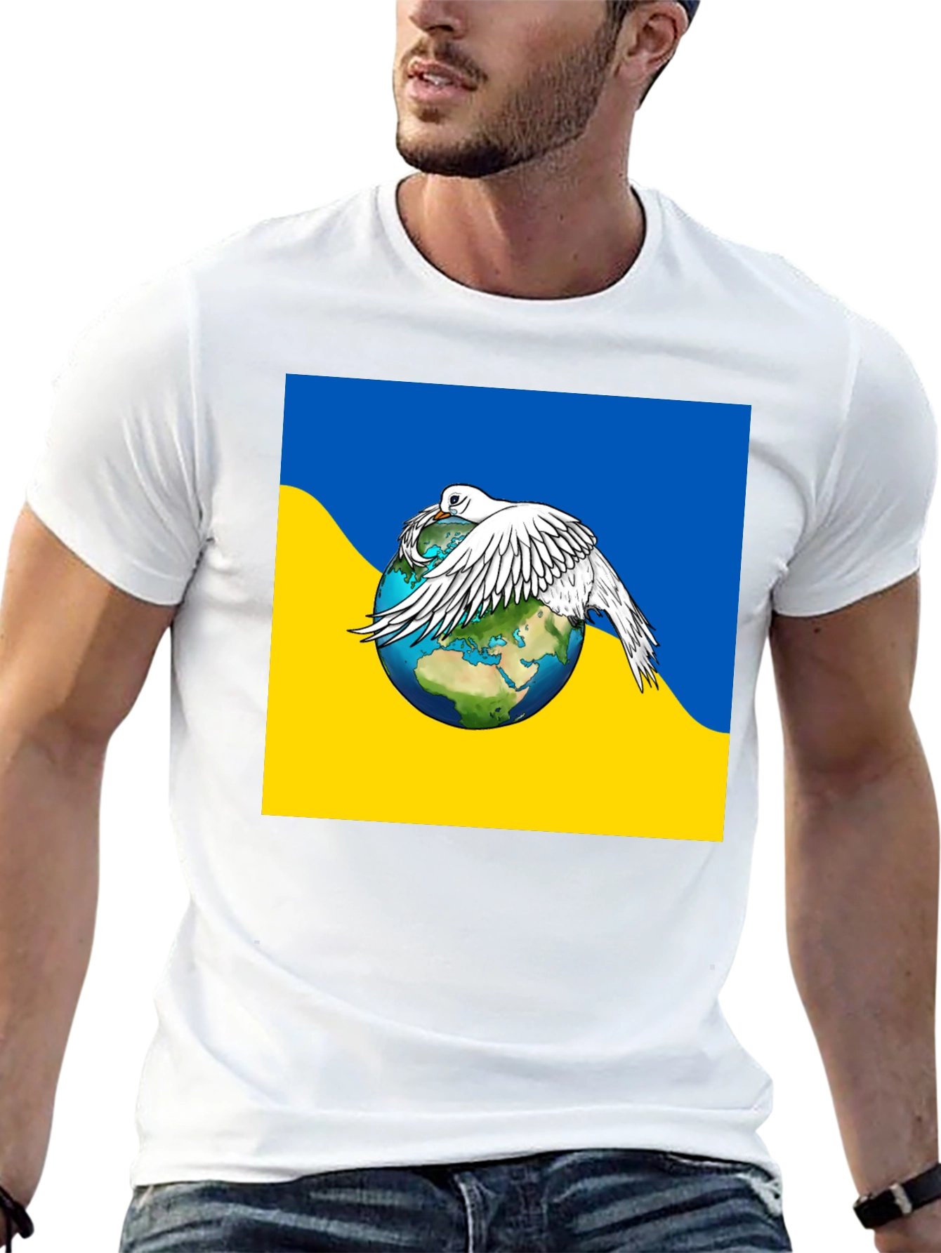 Ukraine Peace Dove Earth T-Shirt